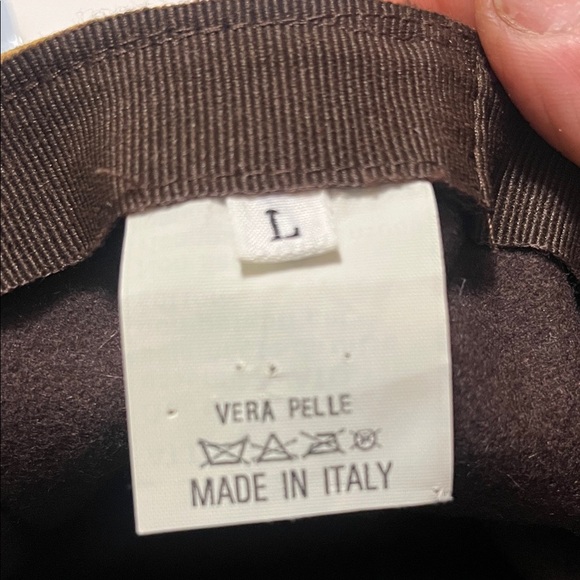 Vintage Tan Suede Designer Cap with Black Accents Made in Italy Sz L main image 7